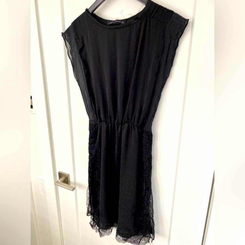 Zara Slip Dress small Black with lace